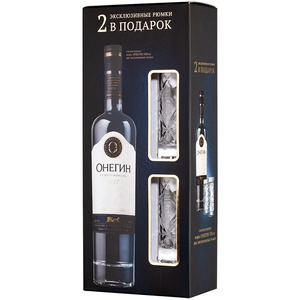 Водка "Онегин", подарочный набор с двумя рюмками