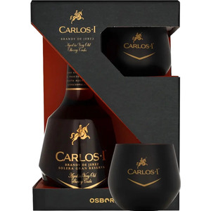 Бренди Osborne, "Carlos I" Solera Gran Reserva, gift box with glass